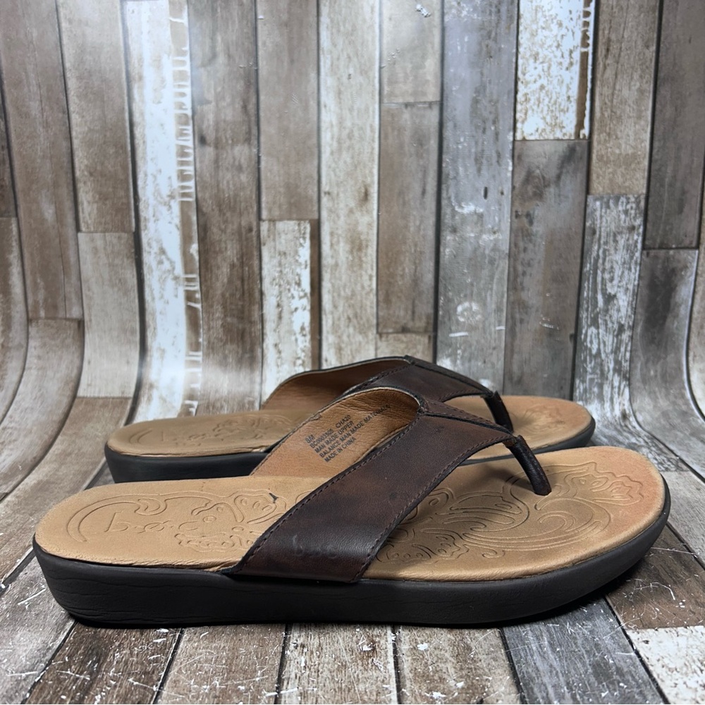 BOC Born Concept Sandals Womens 8M Flip Flop Brown Faux Leather Thong